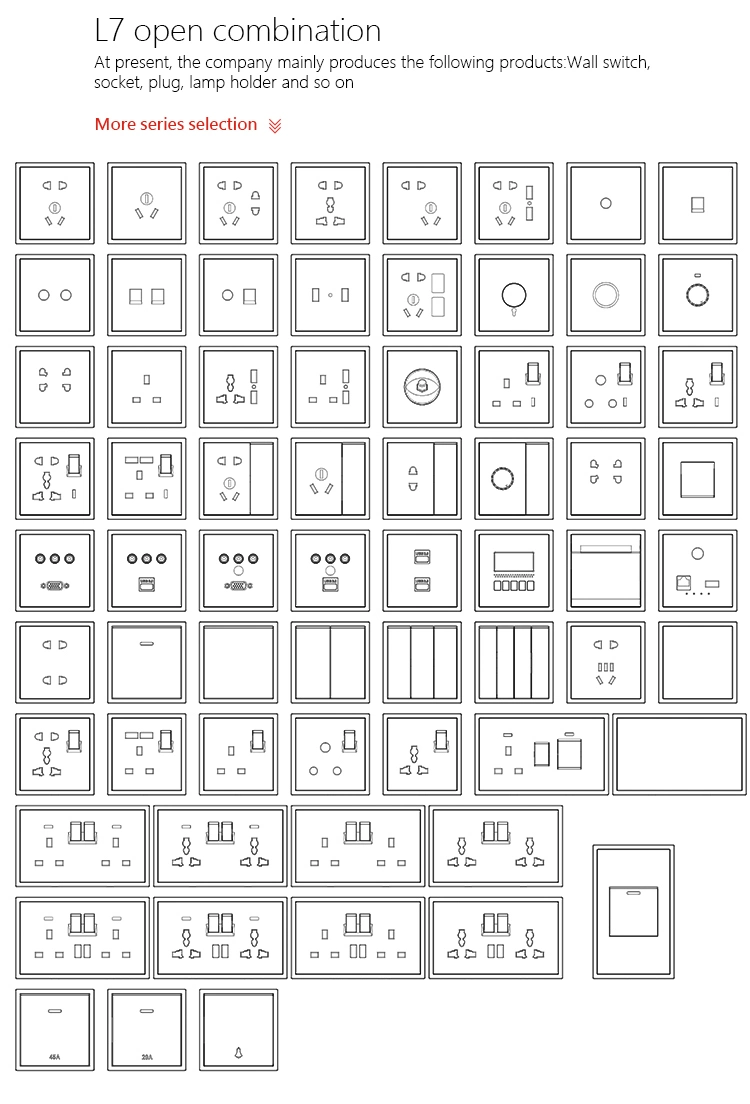 Whole Room Electric 45A Heater Switch Socket Multifunctional Wall Switch